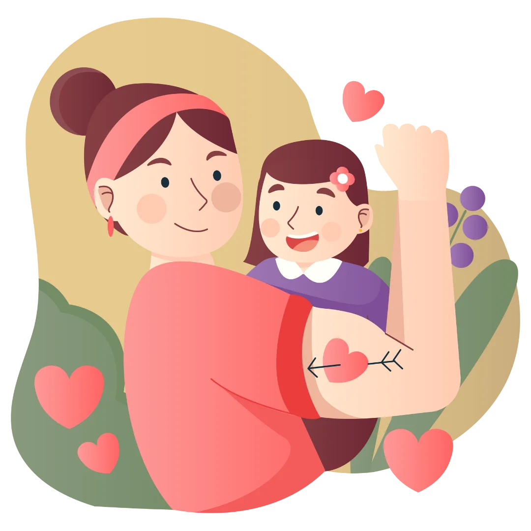 A student loving her preschool teacher